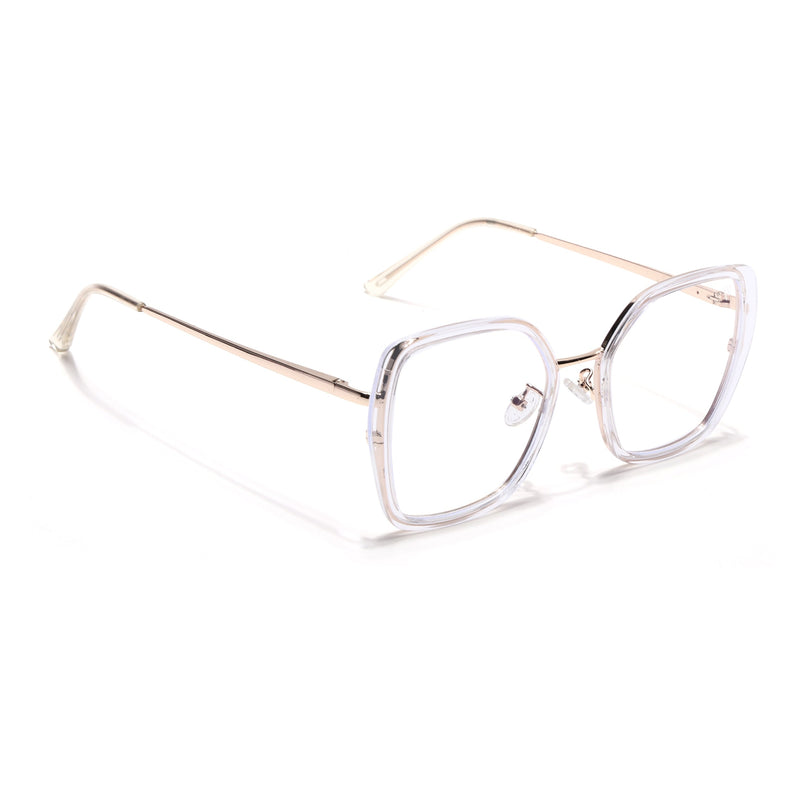 Voyage Glam Golden & Transparent Cateye Eyeglasses for Women - MG5142-C3