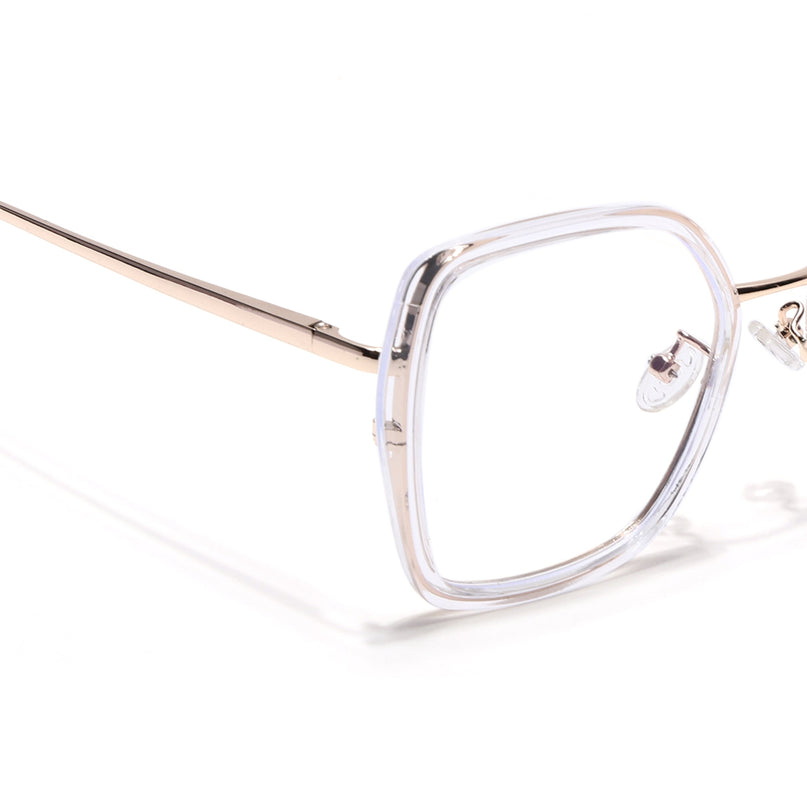 Voyage Glam Golden & Transparent Cateye Eyeglasses for Women - MG5142-C3