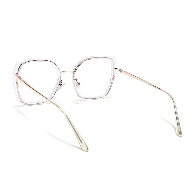Voyage Glam Golden & Transparent Cateye Eyeglasses for Women - MG5142-C3