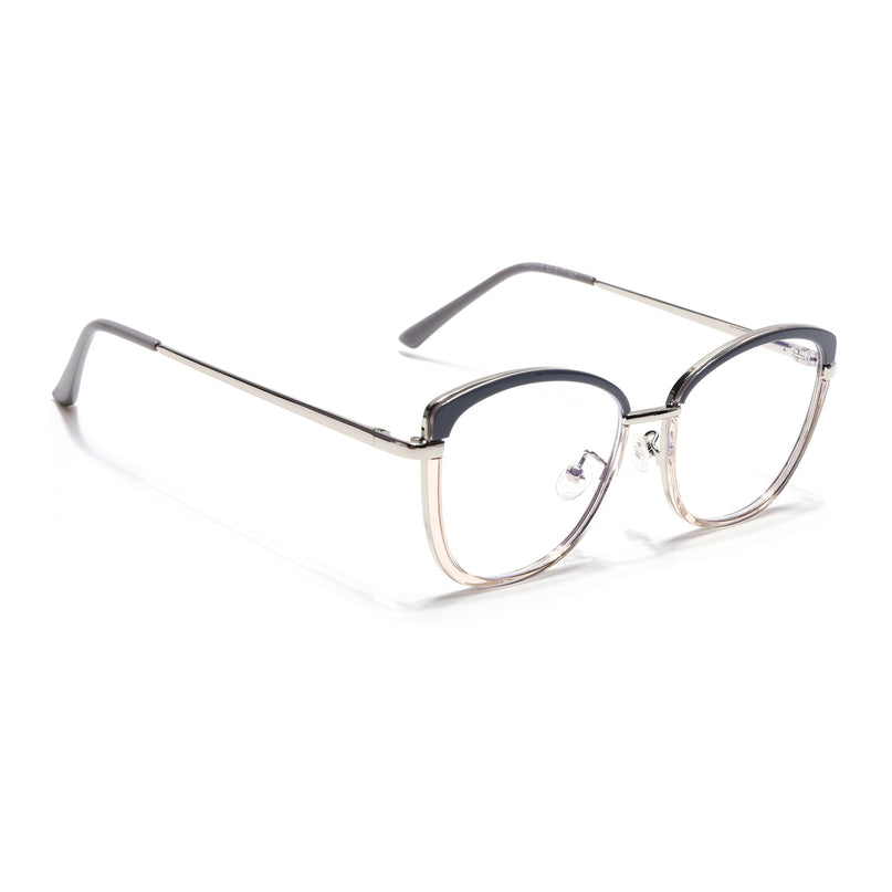 Voyage Glam Grey & Golden Cateye Eyeglasses for Women - MG5149-C2