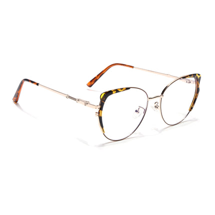 Voyage Glam Golden & Demi Brown Cateye Eyeglasses for Women - MG5158-C3
