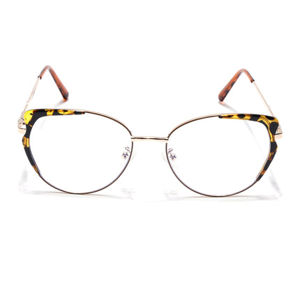 Voyage Glam Golden & Demi Brown Cateye Eyeglasses for Women - MG5158-C3