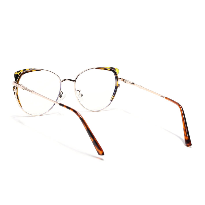 Voyage Glam Golden & Demi Brown Cateye Eyeglasses for Women - MG5158-C3