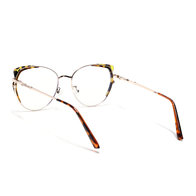 Voyage Glam Golden & Demi Brown Cateye Eyeglasses for Women - MG5158-C3