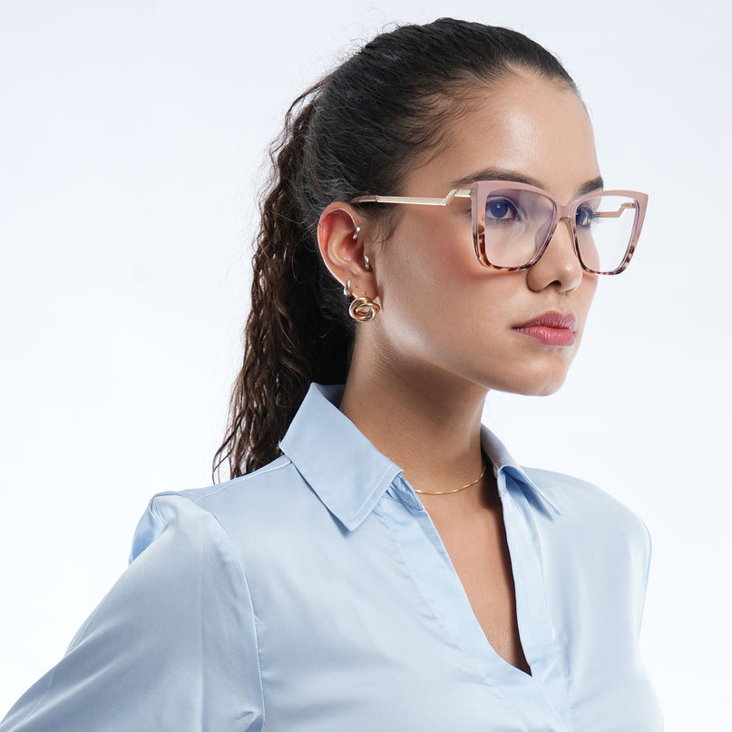 Voyage Brown Cateye Eyeglasses for Women - MG4013