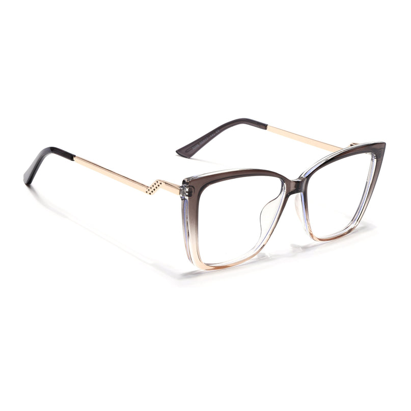 Voyage Black & Brown Cateye Eyeglasses for Women - MG4014