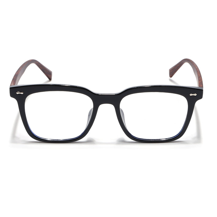 Voyage Wooden Texture Black Square Eyeglasses - MG3858