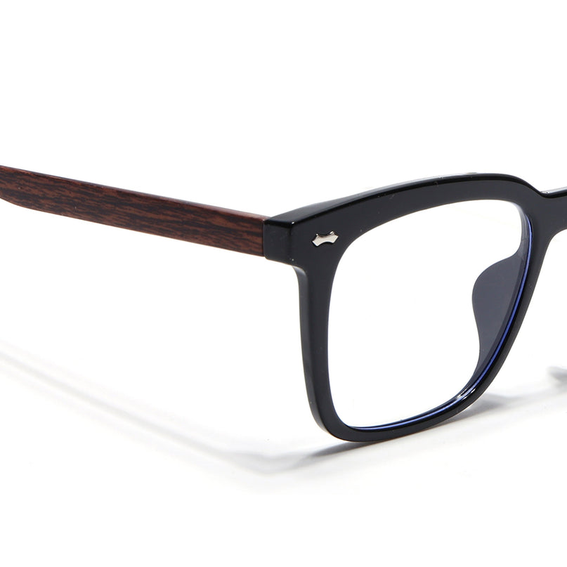 Voyage Wooden Texture Black Square Eyeglasses - MG3858