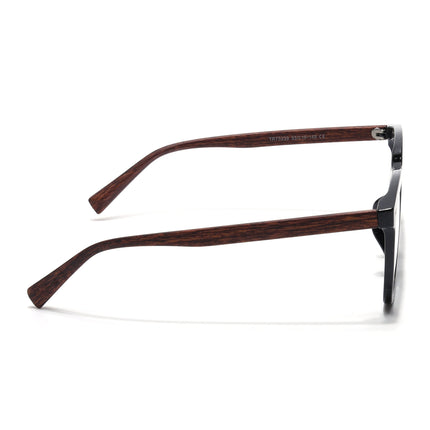 Voyage Wooden Texture Black Square Eyeglasses - MG3858