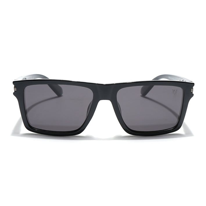 Voyage Select Square Polarized Sunglasses (Black Lens | Shine Black Frame - SLPMG6304)