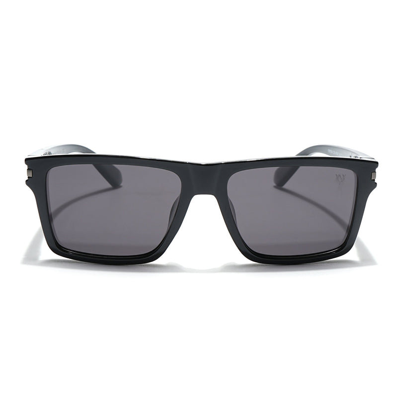 Voyage Select Square Polarized Sunglasses (Black Lens | Shine Black Frame - SLPMG6304)