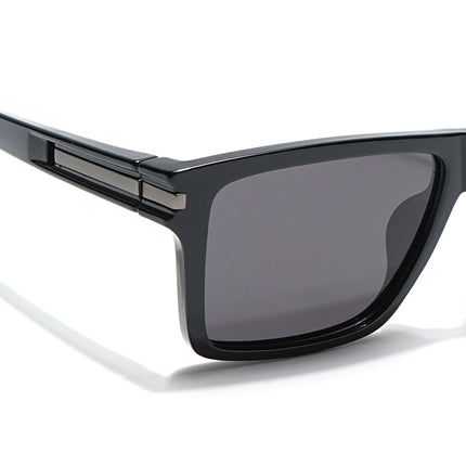 Voyage Select Square Polarized Sunglasses (Black Lens | Shine Black Frame - SLPMG6304)