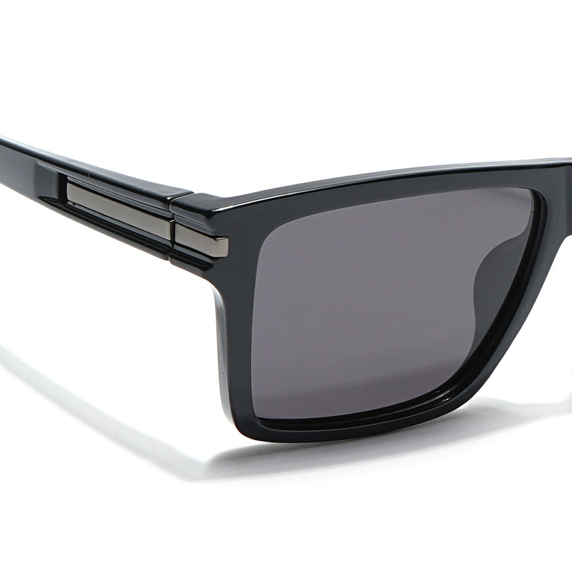 Voyage Select Square Polarized Sunglasses (Black Lens | Shine Black Frame - SLPMG6304)