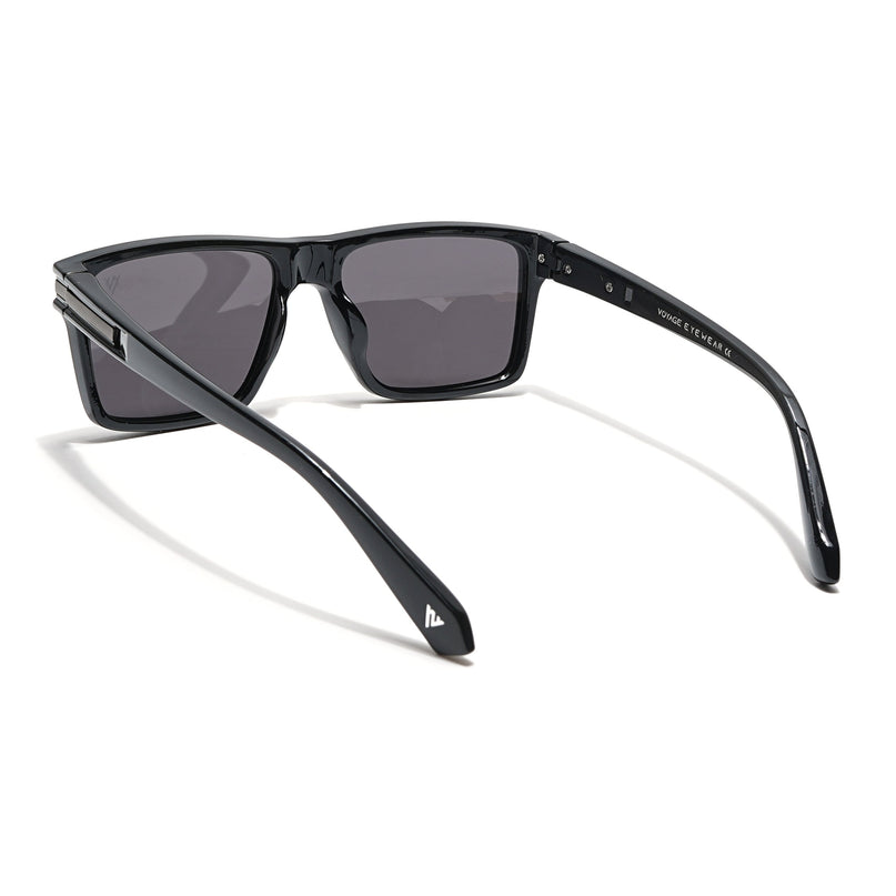 Voyage Select Square Polarized Sunglasses (Black Lens | Shine Black Frame - SLPMG6304)