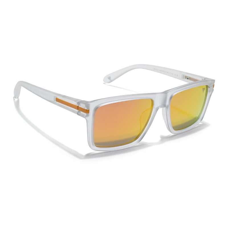 Voyage Select Square Polarized Sunglasses (Multicolor Lens | Matt Transparent Frame - SLPMG6305)