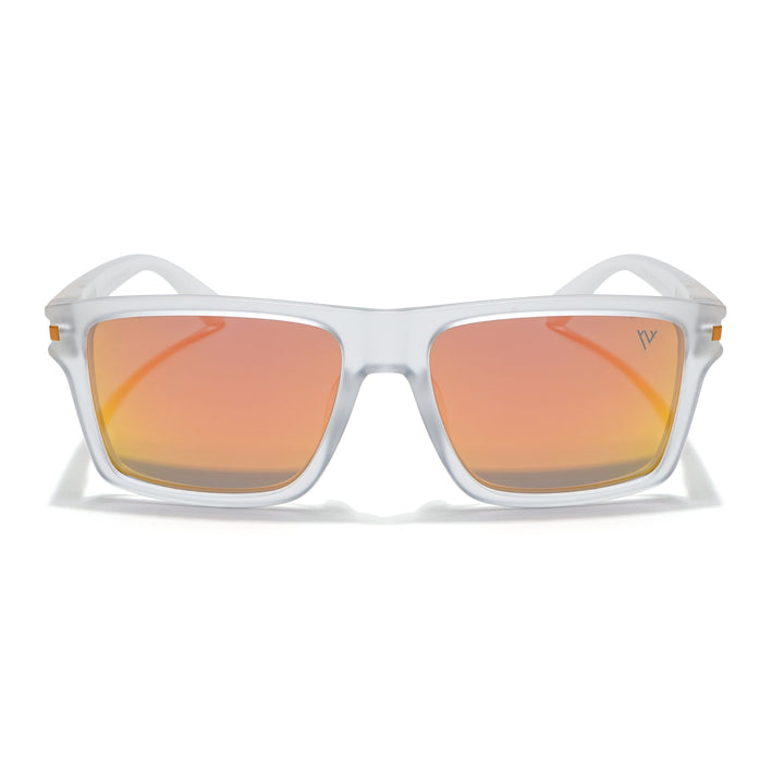 Voyage Select Square Polarized Sunglasses (Multicolor Lens | Matt Transparent Frame - SLPMG6305)