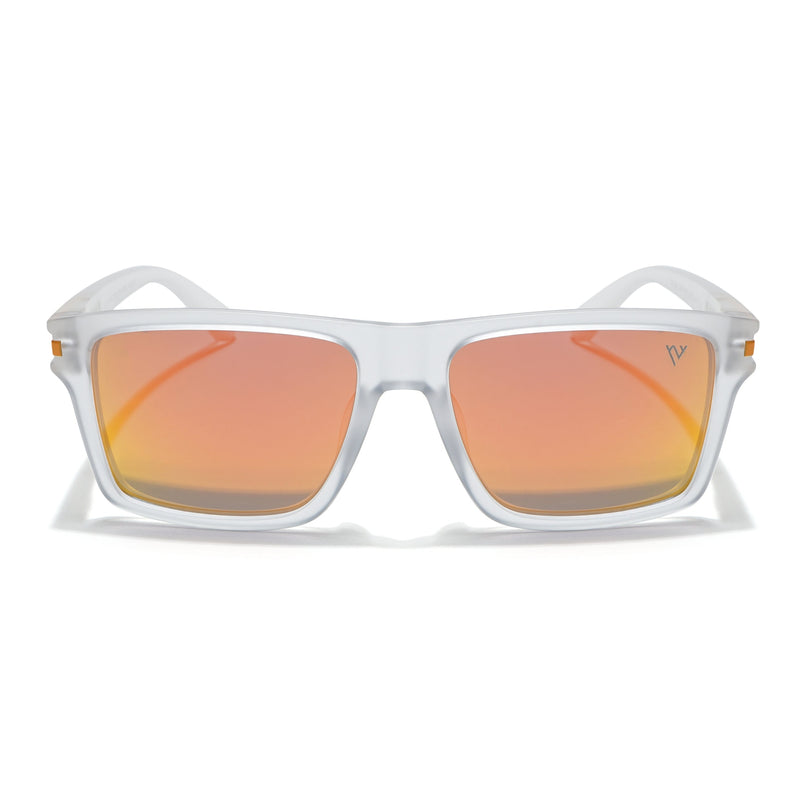 Voyage Select Square Polarized Sunglasses (Multicolor Lens | Matt Transparent Frame - SLPMG6305)