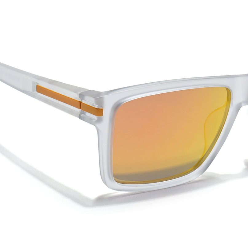 Voyage Select Square Polarized Sunglasses (Multicolor Lens | Matt Transparent Frame - SLPMG6305)