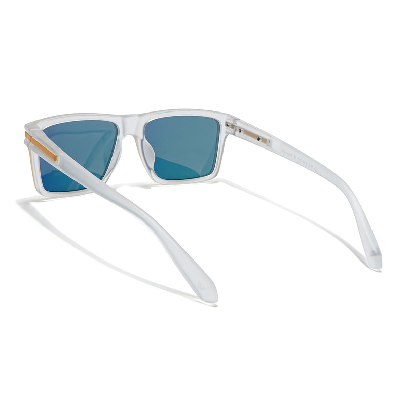 Voyage Select Square Polarized Sunglasses (Multicolor Lens | Matt Transparent Frame - SLPMG6305)