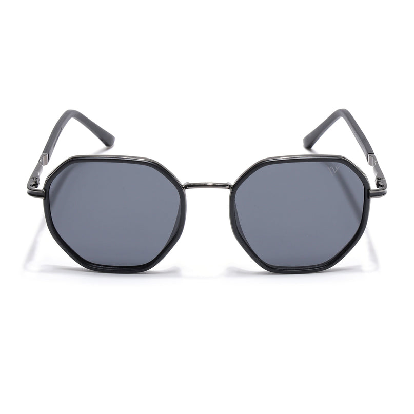Black Geometric Polarized Sunglasses - PMG4206