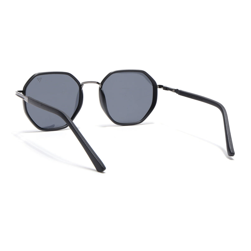 Black Geometric Polarized Sunglasses - PMG4206