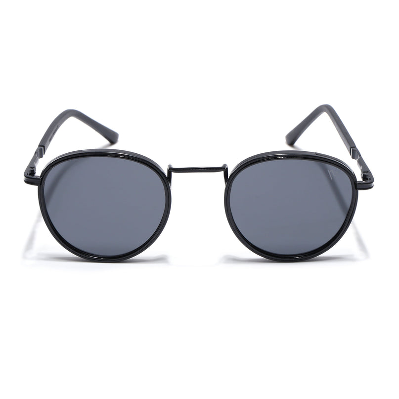 Black Round Polarized Sunglasses - PMG4443