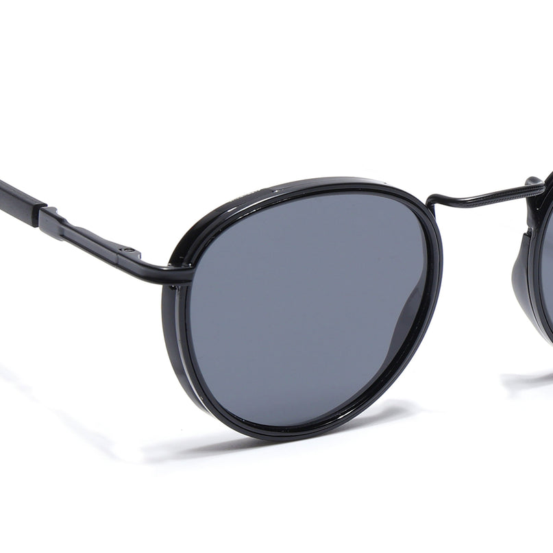 Black Round Polarized Sunglasses - PMG4443