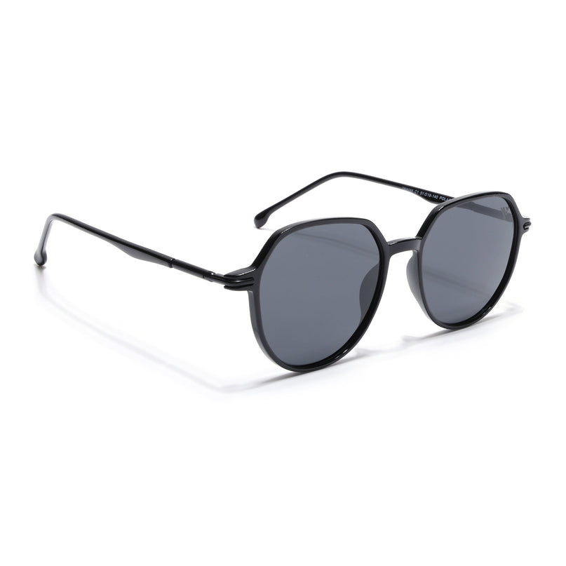 Grit | Shine Black Round Polarized Sunglasses - PMG4297