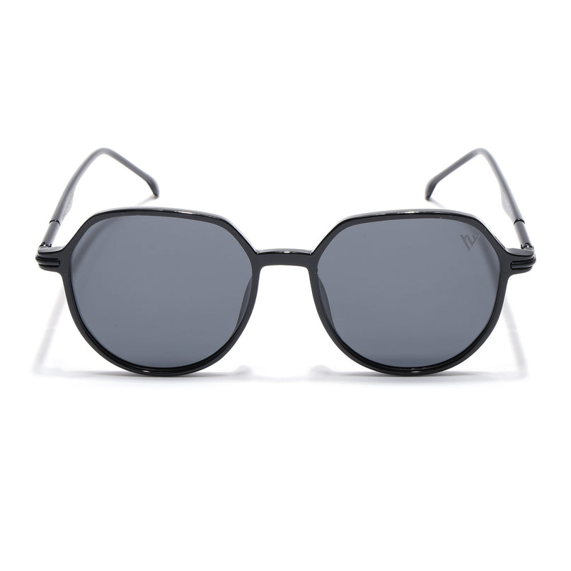Grit | Shine Black Round Polarized Sunglasses - PMG4297