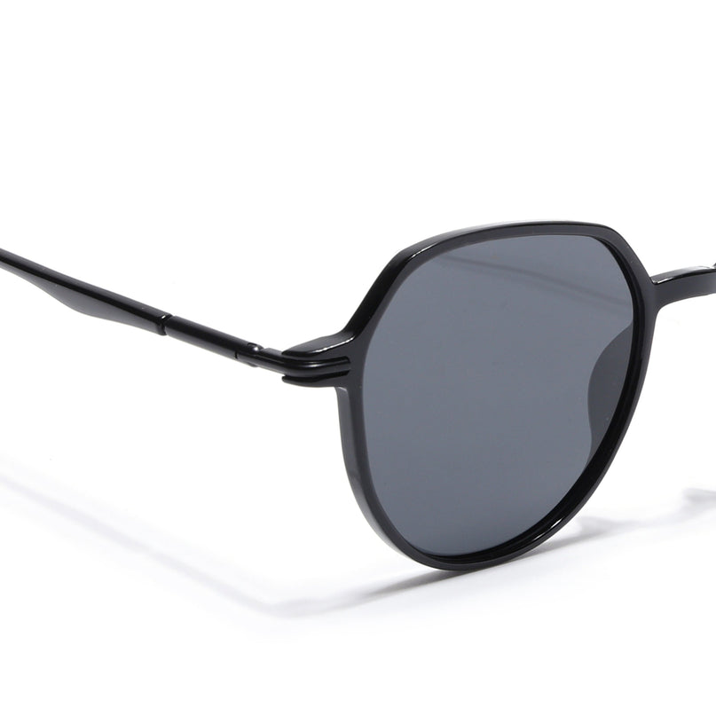 Grit | Shine Black Round Polarized Sunglasses - PMG4297