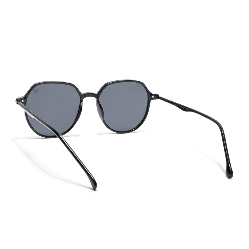 Grit | Shine Black Round Polarized Sunglasses - PMG4297