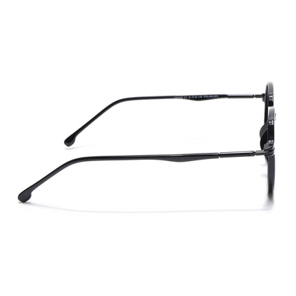Grit | Shine Black Round Polarized Sunglasses - PMG4297