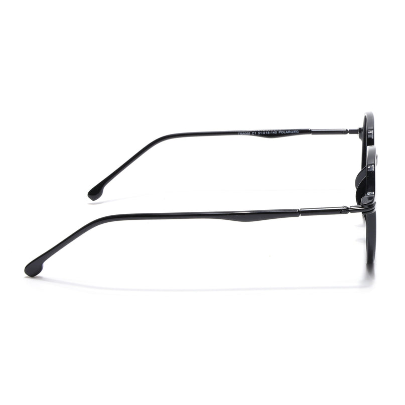 Grit | Shine Black Round Polarized Sunglasses - PMG4297