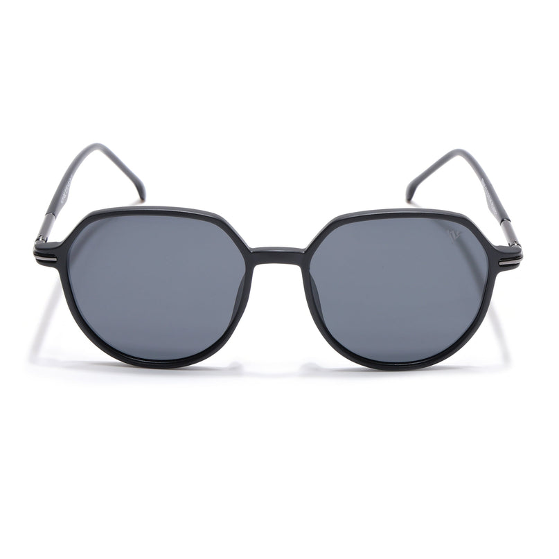 Grit | Matte Black Round Polarized Sunglasses - PMG4299