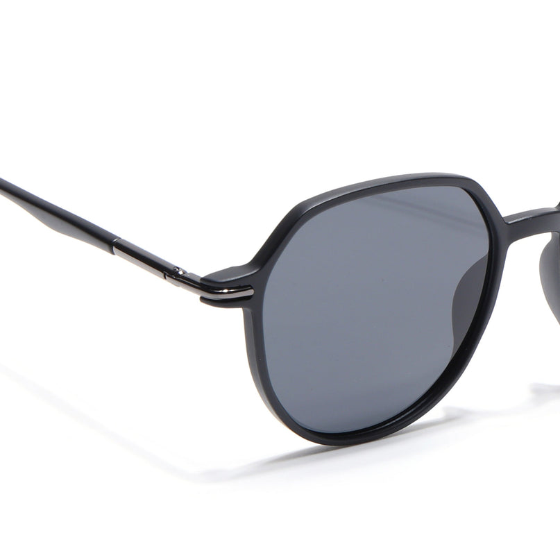 Grit | Matte Black Round Polarized Sunglasses - PMG4299