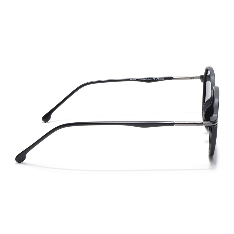 Grit | Matte Black Round Polarized Sunglasses - PMG4299