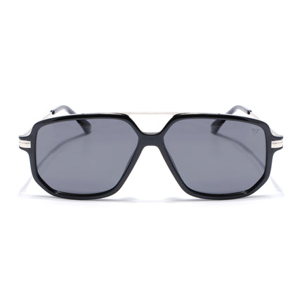 Wayfarer Polarized Sunglasses (Black Lens | Shine Black Frame - PMG5543)
