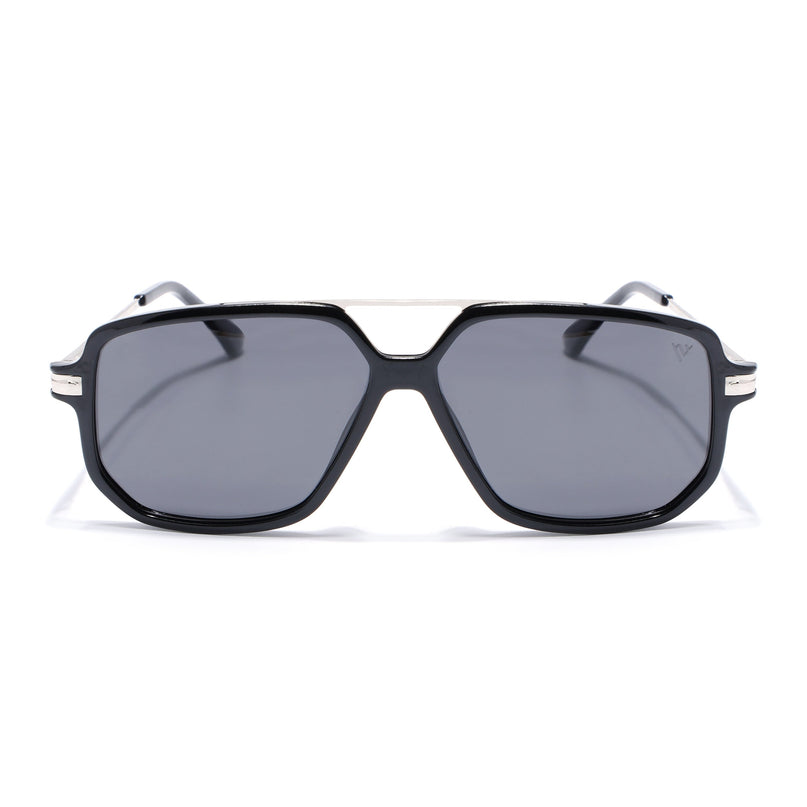 Wayfarer Polarized Sunglasses (Black Lens | Shine Black Frame - PMG5543)