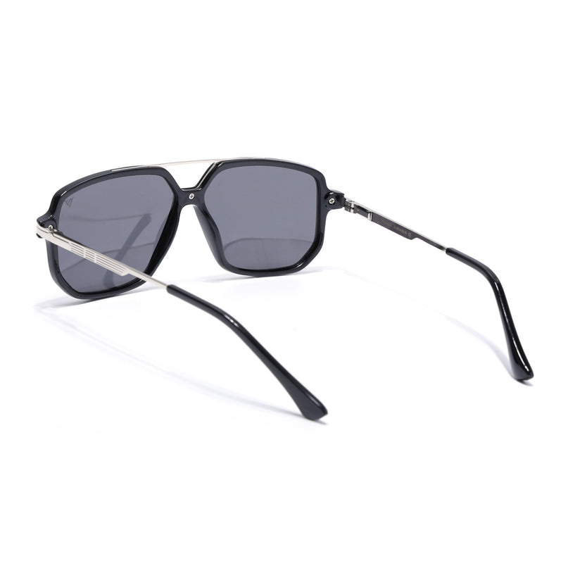 Wayfarer Polarized Sunglasses (Black Lens | Shine Black Frame - PMG5543)