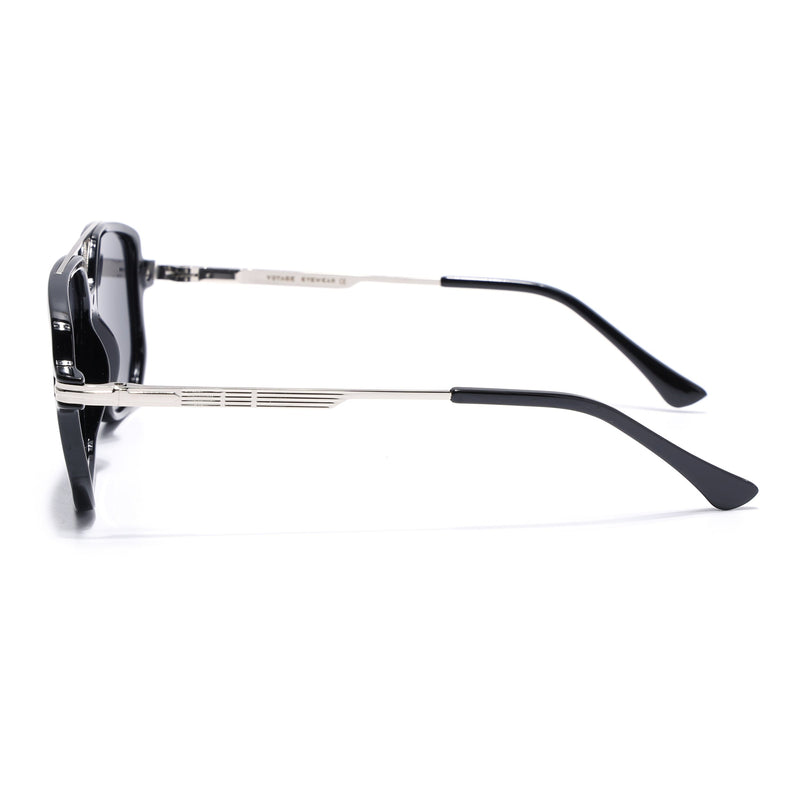 Wayfarer Polarized Sunglasses (Black Lens | Shine Black Frame - PMG5543)