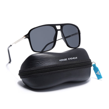 Wayfarer Polarized Sunglasses (Black Lens | Shine Black Frame - PMG5538)
