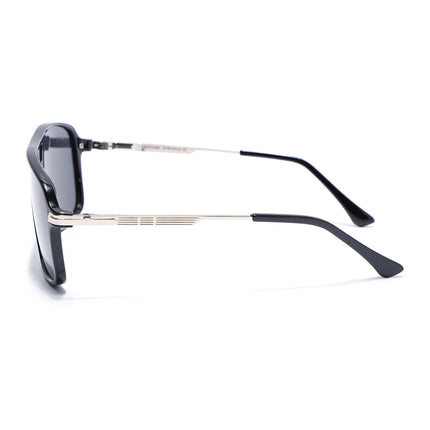 Wayfarer Polarized Sunglasses (Black Lens | Shine Black Frame - PMG5538)