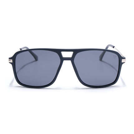 Wayfarer Polarized Sunglasses (Black Lens | Navy Blue Frame - PMG5542)