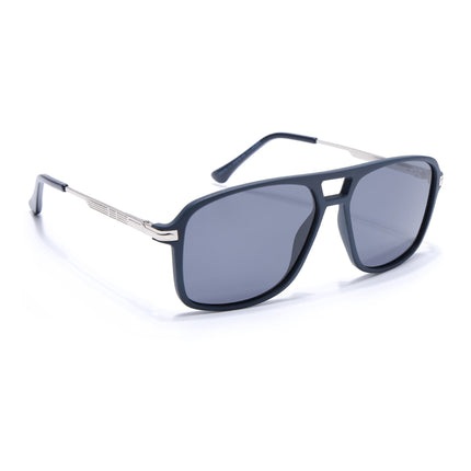 Wayfarer Polarized Sunglasses (Black Lens | Navy Blue Frame - PMG5542)