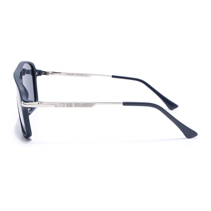 Wayfarer Polarized Sunglasses (Black Lens | Navy Blue Frame - PMG5542)