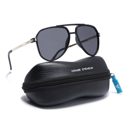 Aviator Polarized Sunglasses (Black Lens | Black Frame - PMG5534)