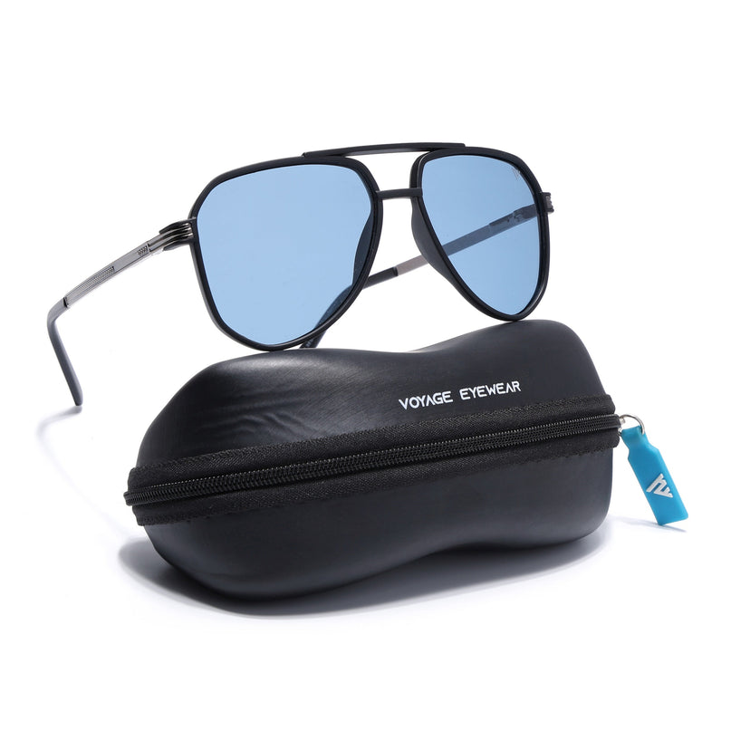 Aviator Polarized Sunglasses (Grey Lens | Black Frame - PMG5535)