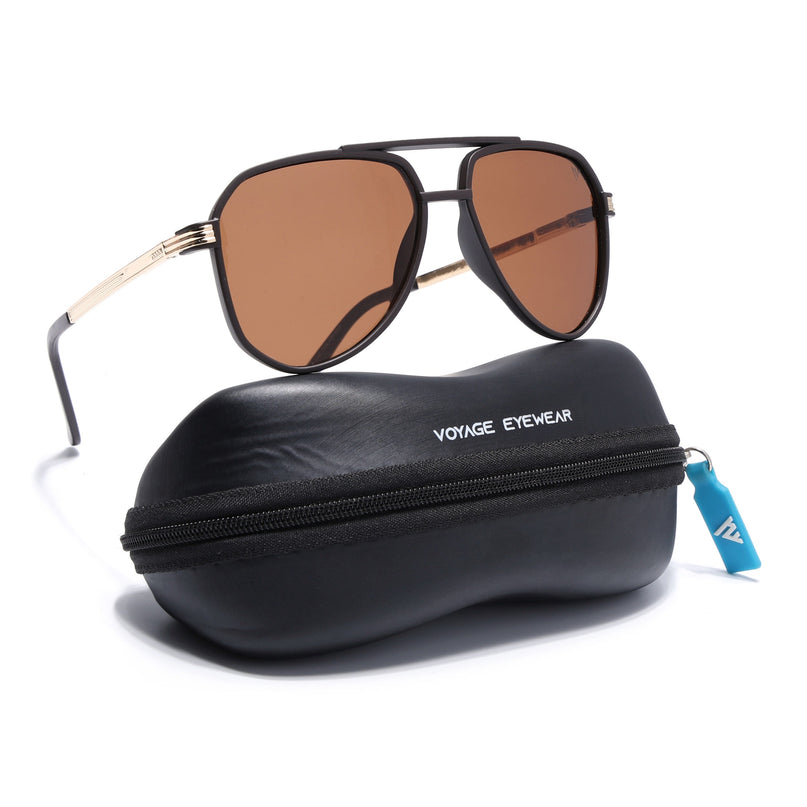 Aviator Polarized Sunglasses (Brown Lens | Brown Frame - PMG5536)