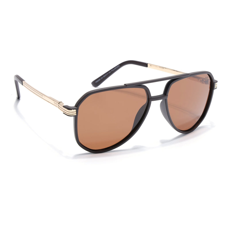 Aviator Polarized Sunglasses (Brown Lens | Brown Frame - PMG5536)