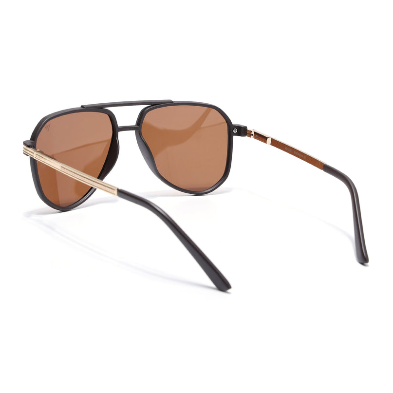 Aviator Polarized Sunglasses (Brown Lens | Brown Frame - PMG5536)